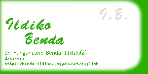 ildiko benda business card